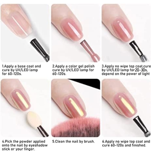 6 Color Chrome Nail Powder Set - Picture 4 of 9